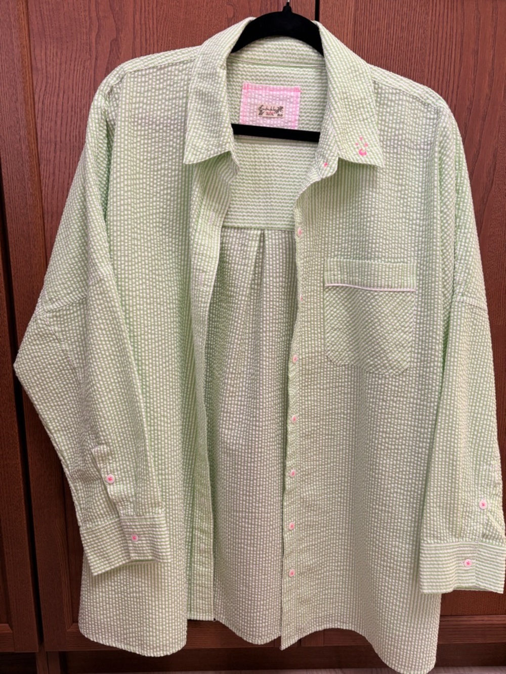 Free People Light Green Textured Button-Up Shirt